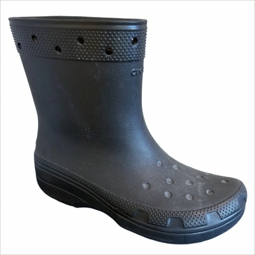Crocs Classic Boot Men 10 Women 12 Black Gray Waterproof Rain Garden Lightweight